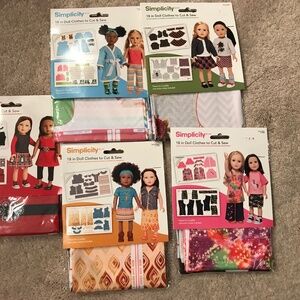 18” doll clothes cut n sew hippie skirt pants 5 patterns